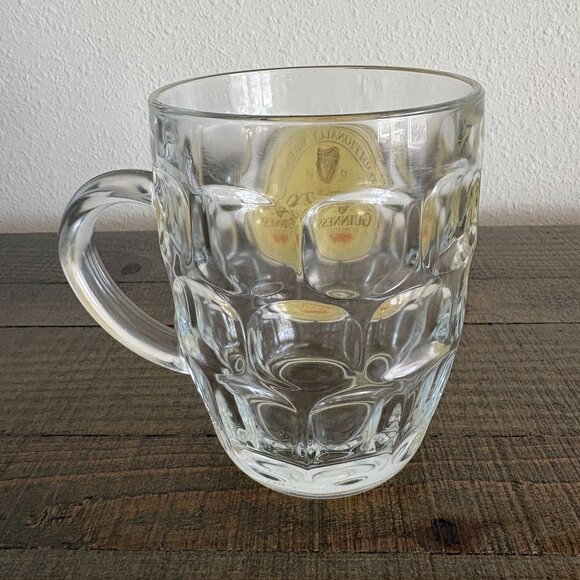 Guinness Extra Stout Dimpled Beer Glass Mug St James Gate Dublin Arc France - Picture 3 of 10